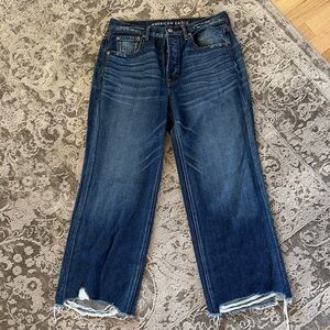 American Eagle Outfitters Women's Dark Blue wide Leg Jeans